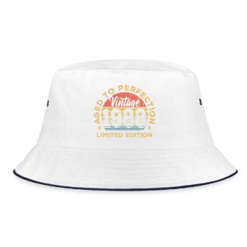 Jahrgang 1966 Bis zur Perfektion gereift - Bucket Hat - Weiß/Navy - Vorne