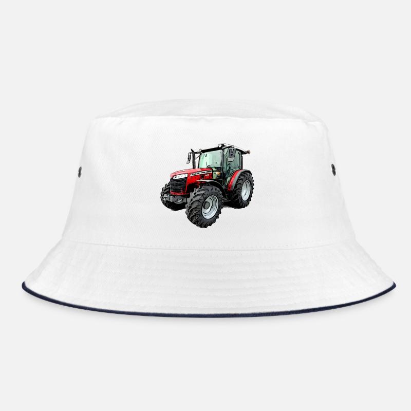 M F 4708 M Traktor - Bucket Hat - Weiß/Navy