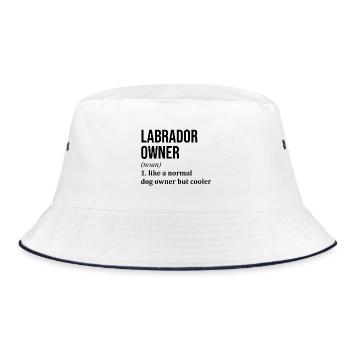 Labrador Labrador Labrador - Bucket Hat - Weiß/Navy - Vorne