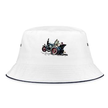 Lanz Traktor Bulldog Power - Bucket Hat - Weiß/Navy - Vorne