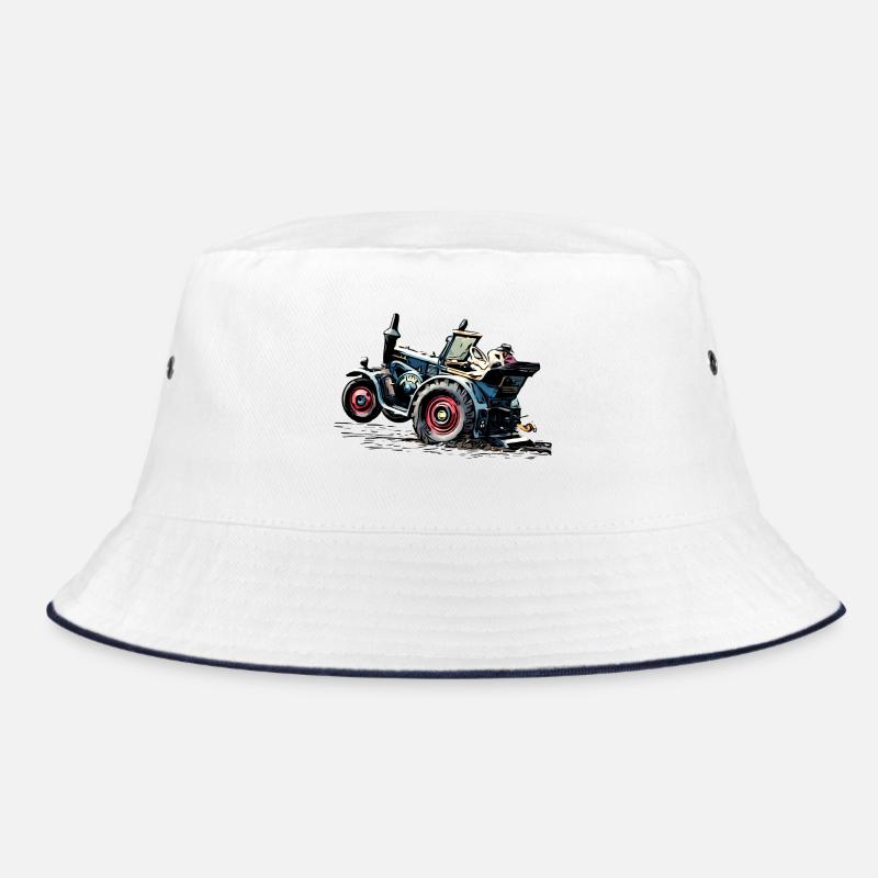 Lanz Traktor Bulldog Power - Bucket Hat - Weiß/Navy