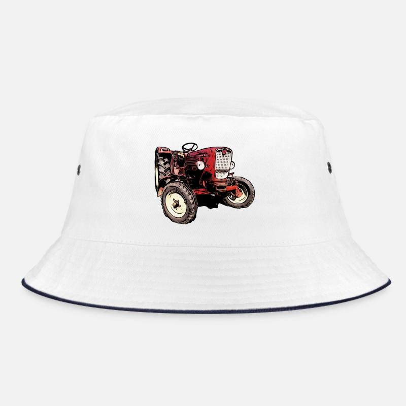 Güldner G40 Traktor - Bucket Hat - Weiß/Navy