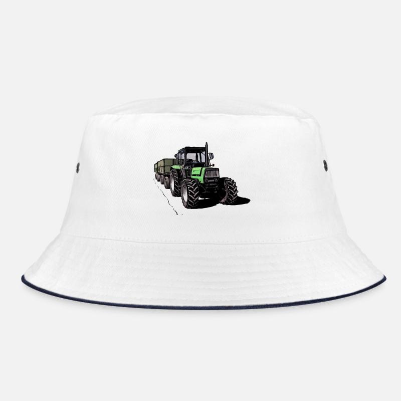 Deutz 4.31 Traktor mit Anhänger - Bucket Hat - Weiß/Navy