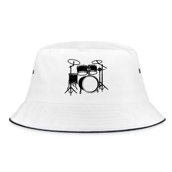 Drum kit logo - Bucket Hat - white/navy - Front