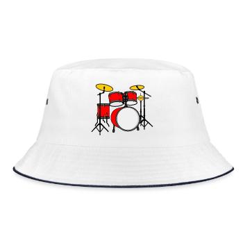 Kit de batterie logo rouge - Bob - blanc/marine - Devant