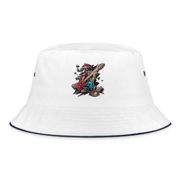 Rock - Rock and Roll - Bucket Hat - white/navy - Front