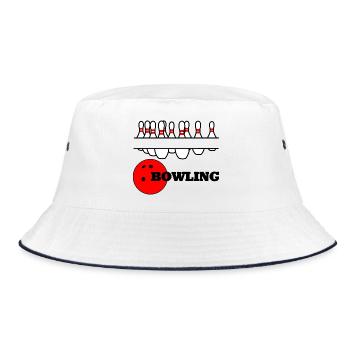 Bowling-Logo-Banner - Bucket Hat - Weiß/Navy - Vorne