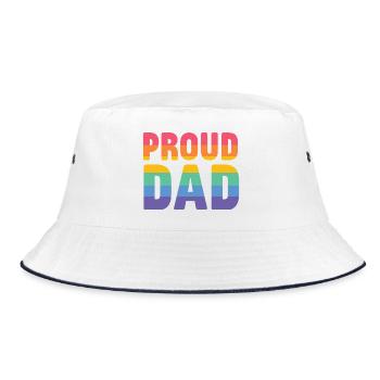 LGBT Pride Month - Stolzer Vater - Bucket Hat - Weiß/Navy - Vorne