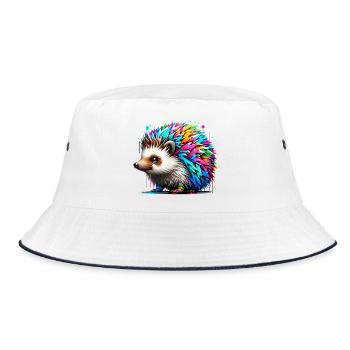 Hedgehog - Bucket Hat - white/navy - Front