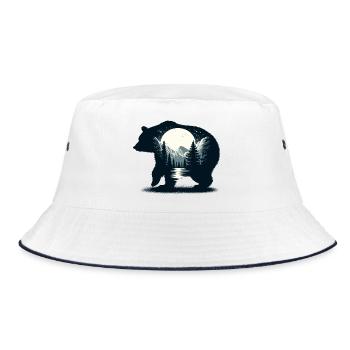 Ours Silhouette Wilderness Pleine Lune Nuit - Bob - blanc/marine - Devant