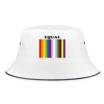 Equal Inclusive Pride Colors - Bucket Hat - white/navy - Front