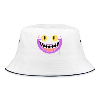 Creepy grin - Bucket Hat - white/navy - Front