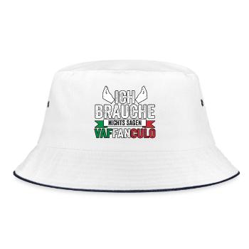 Italien Italiener Vaffanculo - Bucket Hat - Weiß/Navy - Vorne