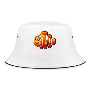 Clownfisch - Bucket Hat - Weiß/Navy - Vorne