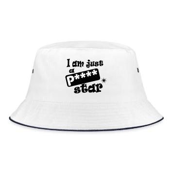 Ich bin nur ein Pornostar - Bucket Hat - Weiß/Navy - Vorne