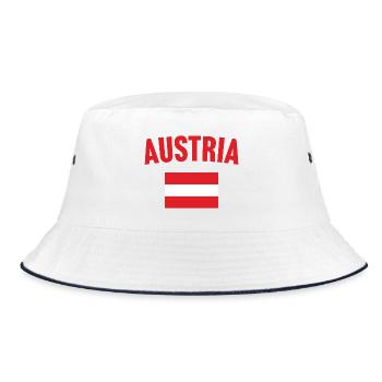 Austria Flag - Bucket Hat - white/navy - Front
