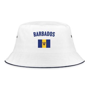 Barbados Flag - Bucket Hat - white/navy - Front