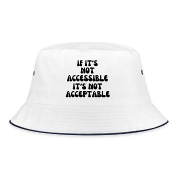 Not acceptable if it is not accessible* - Bucket Hat - white/navy - Front