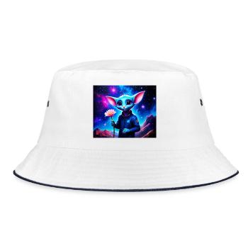 Wonky Mouse - Bucket Hat - white/navy - Front