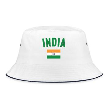 India Flag - Bucket Hat - white/navy - Front