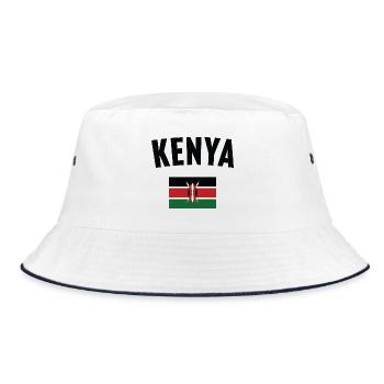 Kenya Flag - Bucket Hat - white/navy - Front