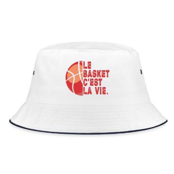 Basketball ist ein Geschenk des Lebens Basketball - Bucket Hat - Weiß/Navy - Vorne
