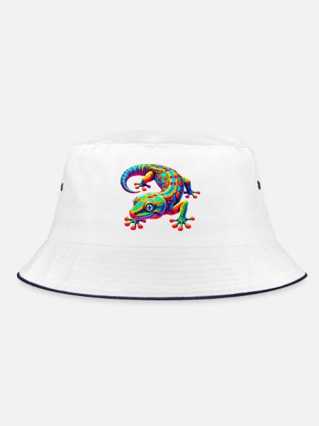 Gecko - Bucket Hat - Weiß/Navy