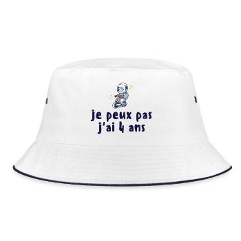 I can't I'm 4 years old - Bucket Hat - white/navy - Front
