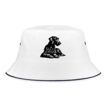 Scottish Deerhound - Bucket Hat - white/navy - Front