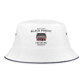 Freiburg im Breisgau, Schwarzwald, Deutschland - Bucket Hat - Weiß/Navy - Vorne