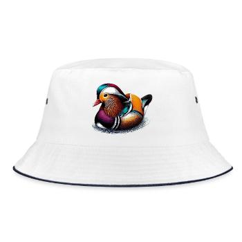 Canard mandarin - Bob - blanc/marine - Devant