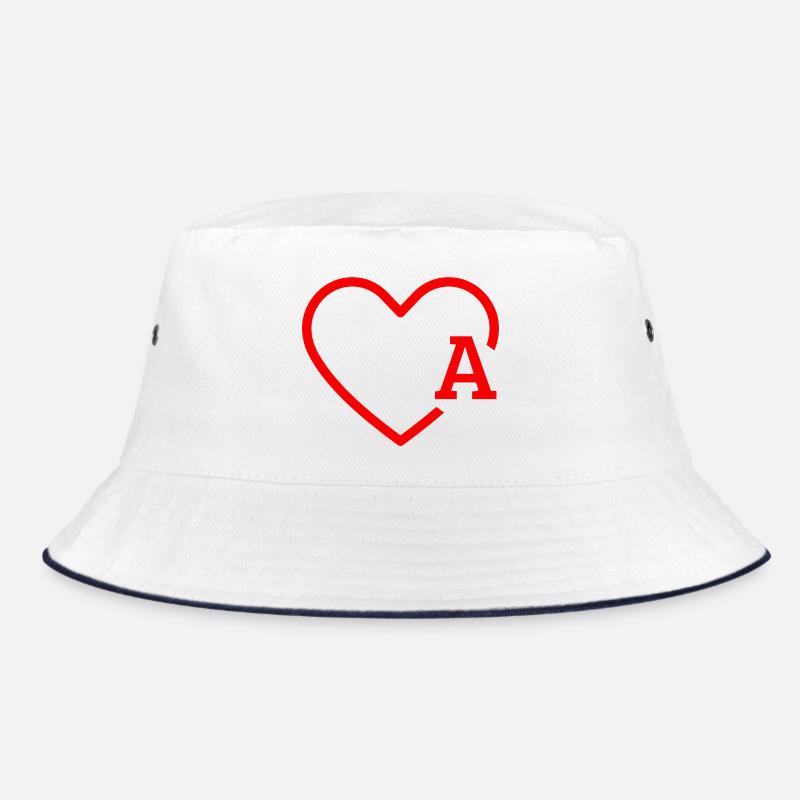 Red Heart Letter Bucket Hat