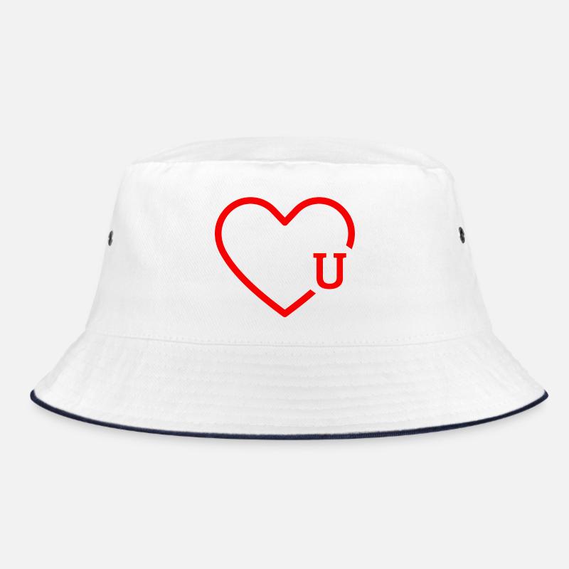 Buchstabe U Rotes Herz Bucket Hat
