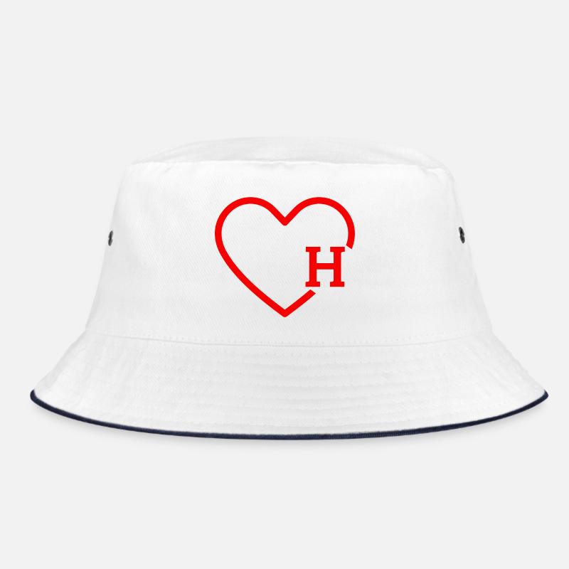 Buchstabe H Rotes Herz Bucket Hat