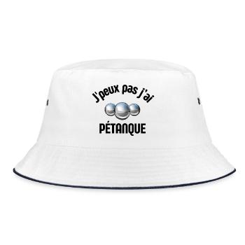 pétanque, fan de pétanque, bouliste - Bob - blanc/marine - Devant