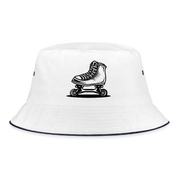 Roller Skates Drawing - Bucket Hat - white/navy - Front