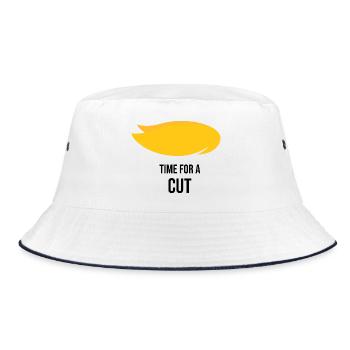 Time for a cut - Bucket Hat - white/navy - Front