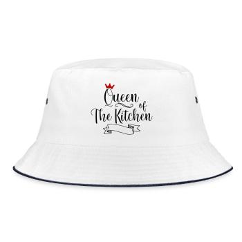 Tablier de cuisine femme - Bob - blanc/marine - Devant