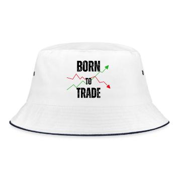 BORN TO TRADE - Bucket Hat - Weiß/Navy - Vorne