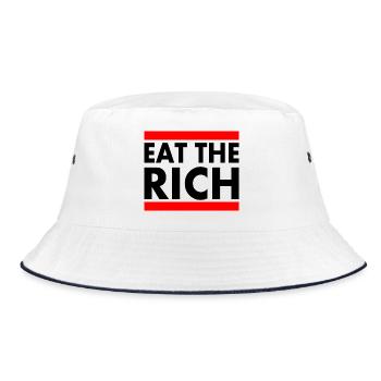 Eat the rich - Bucket Hat - white/navy - Front