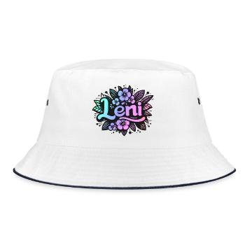 Nom LENI Motif floral - Bob - blanc/marine - Devant