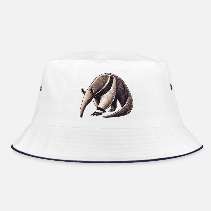 Ameisenbär - Bucket Hat - Weiß/Navy