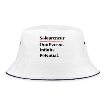 Solopreneur : Une personne. Potentiel infini. [B] - Bob - blanc/marine - Devant