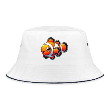 Poisson-clown - Bob - blanc/marine - Devant