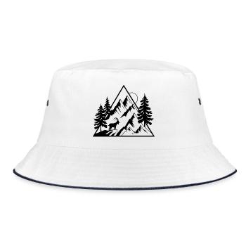 Alps Mountains Capricorn - Bucket Hat - white/navy - Front
