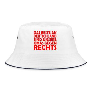 Omas gegen rechts - Bucket Hat - Weiß/Navy - Vorne