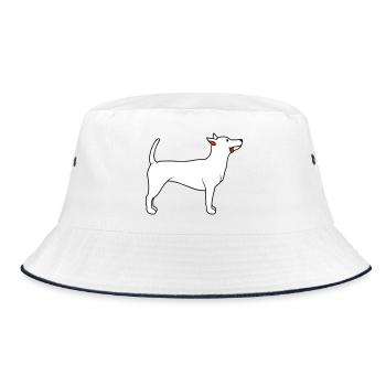 Cher chien tire la langue joyeusement - Bob - blanc/marine - Devant