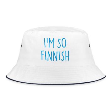 I'M SO FINNISH Finnish Finland - Bucket Hat - white/navy - Front