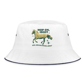 Hop On, Idiot - Conception de cheval amusante - Bob - blanc/marine - Devant