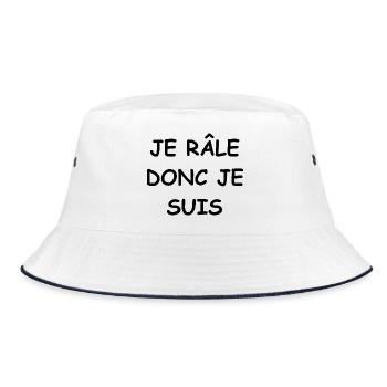 Ich beschwere mich, also bin ich. - Bucket Hat - Weiß/Navy - Vorne
